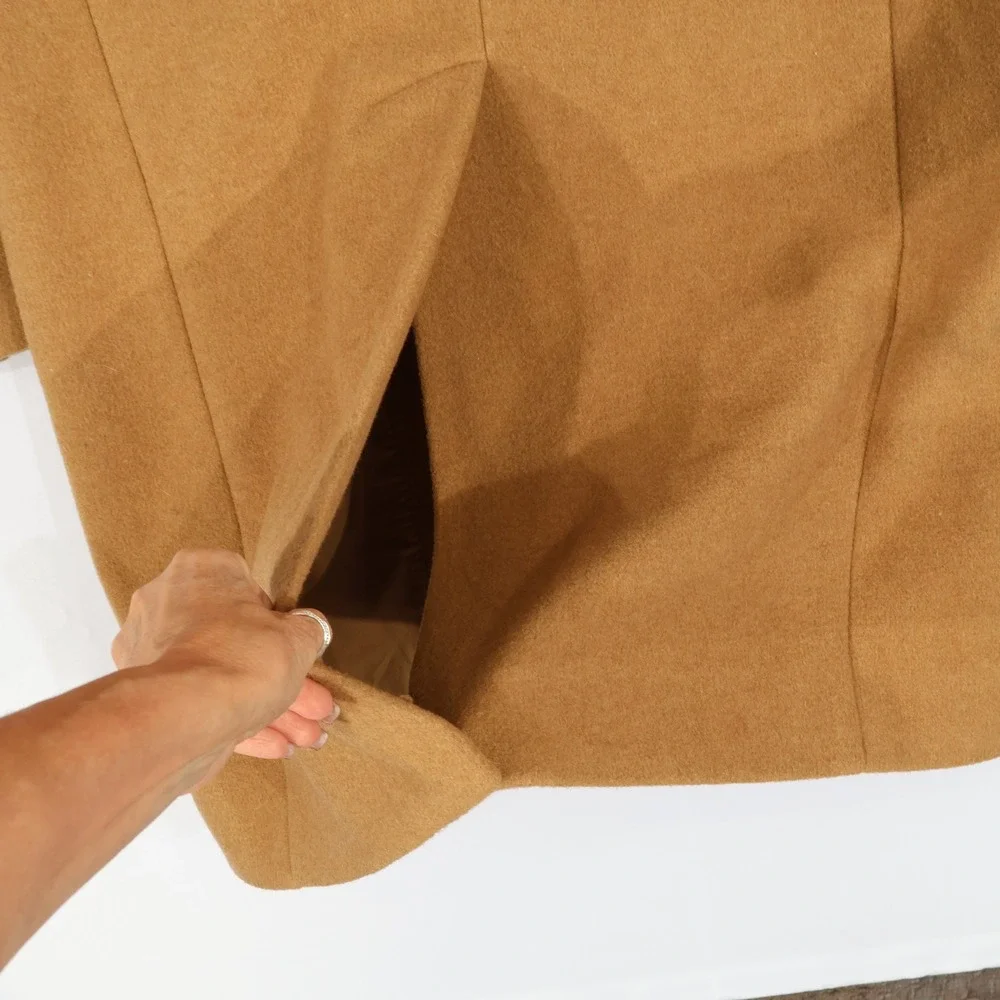 Polo Ralph Lauren Overcoat Men Large Tan Wool Blend Topcoat Luxury $598 NWT
